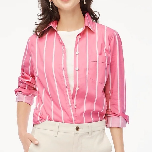 J crew Button-up cotton poplin shirt in signature fit - Picture 1 of 5